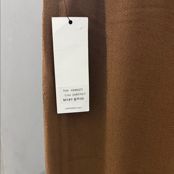 Calvin Klein Brown Ankle Pants with Tie Detail - Picture 4 of 4